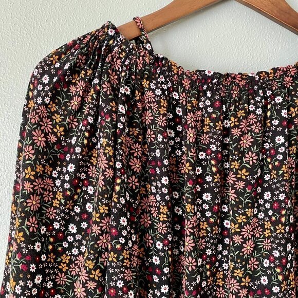 Forever 21 Ditzy Floral Boho 3/4 Sleeve Peasant Top-Med - Picture 7 of 10